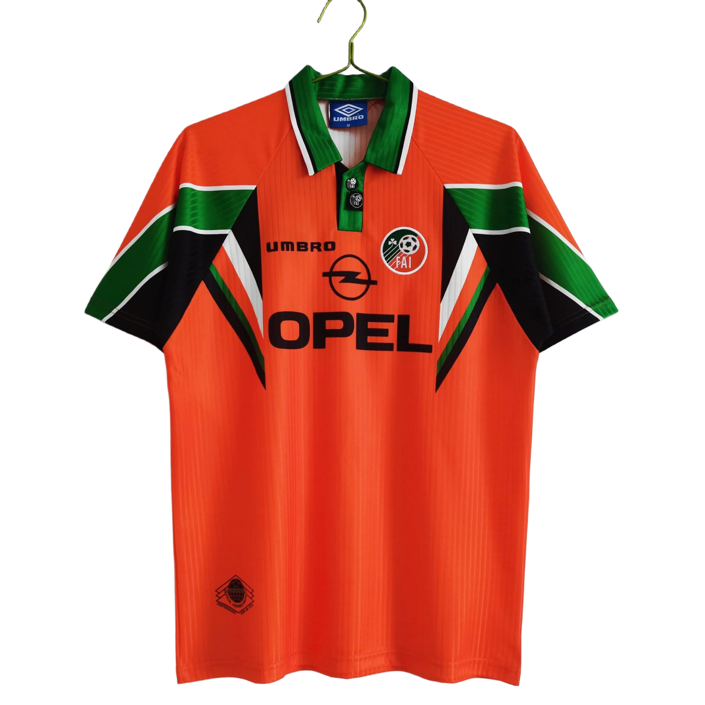 Republic of Ireland 1997 Away Soccer Jersey Retro Umbro Orange Kit
