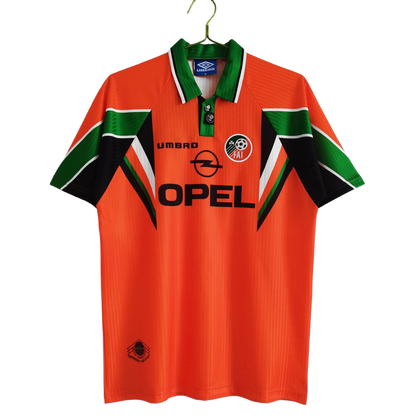 Republic of Ireland 1997 Away Soccer Jersey Retro Umbro Orange Kit
