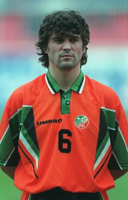 Republic of Ireland 1997 Away Soccer Jersey Retro Umbro Orange Kit